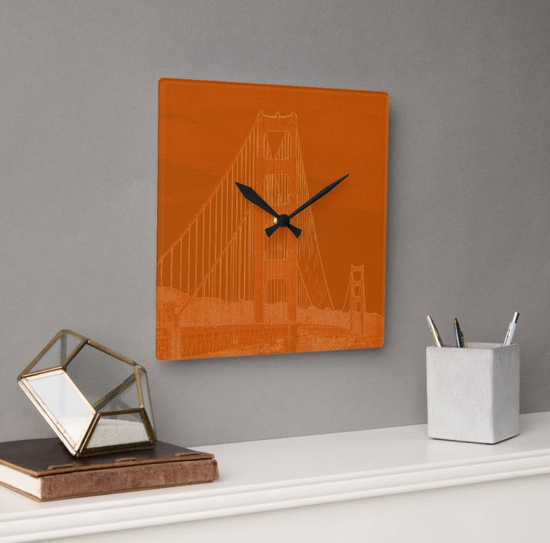 The City: SF Golden Gate Bridge Wall Clock