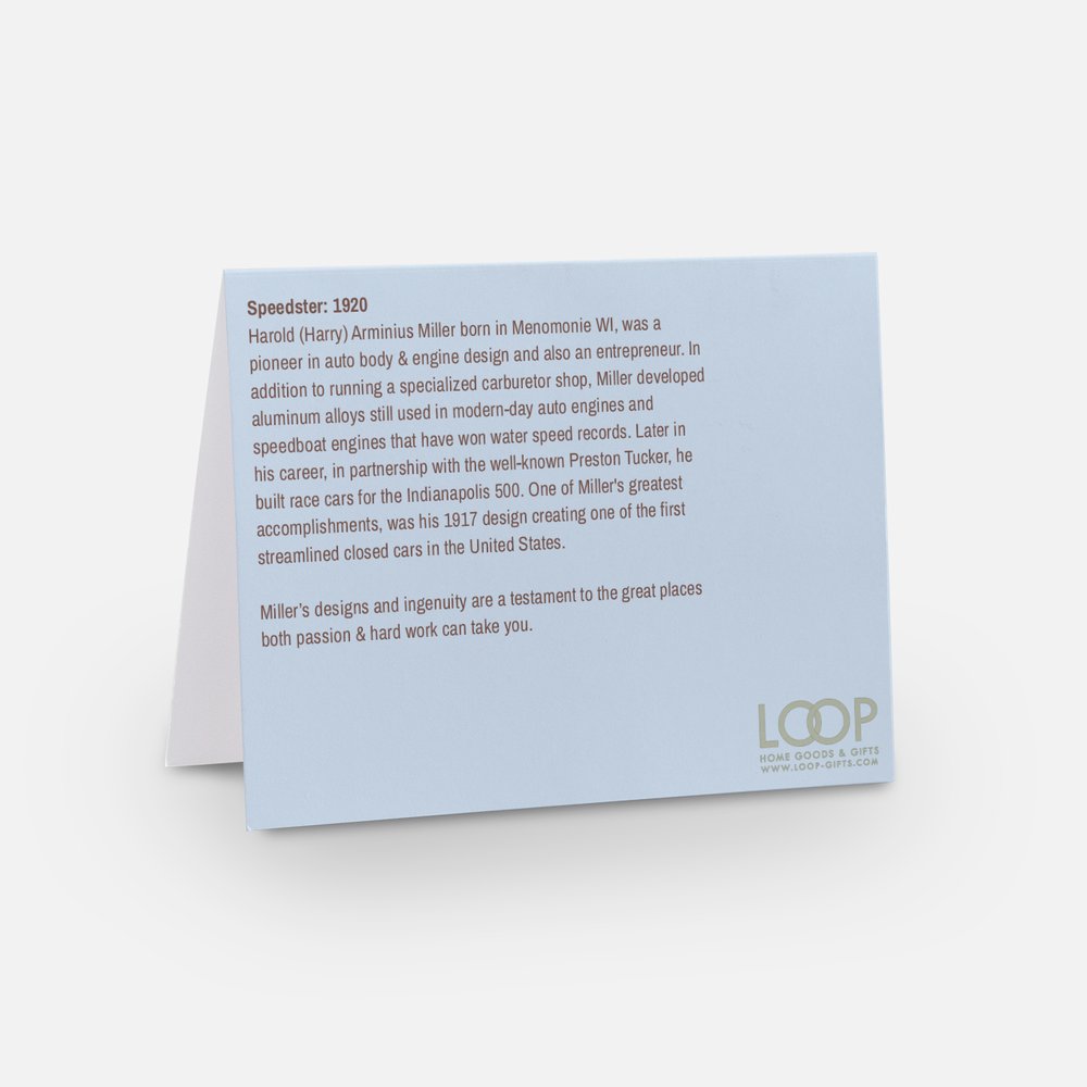 Set of 8 patent-inspired note cards featuring 1928 Ukulele, 1920 Speedster, 1899 Roller Skate, and 1981 Headphones designs.